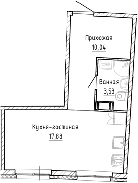 Планировка — Аквилон Рива, Студия, 31 м²