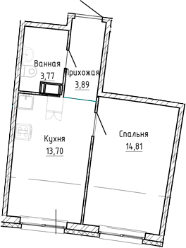 Планировка — Аквилон Рива, 1-комн., 36 м²