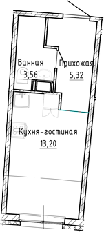 Планировка — Аквилон Рива, Студия, 22 м²