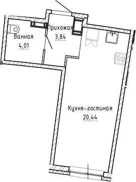 Планировка — Аквилон Рива, Студия, 28 м²