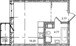 Планировка — ID Kudrovo II, Студия, 25 м²