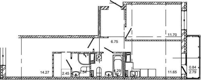 Планировка — ID Kudrovo II, 2-комн., 54 м²