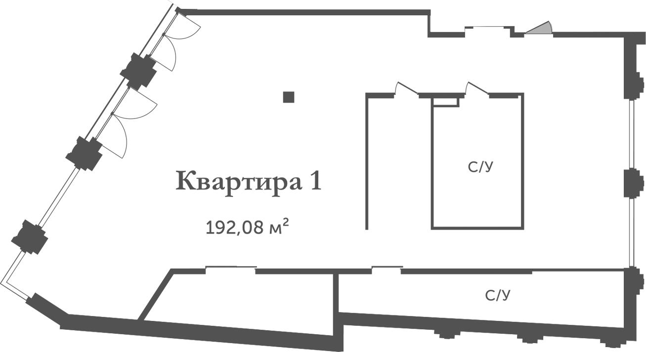 Планировка — Аструм, 1-комн., 192 м²