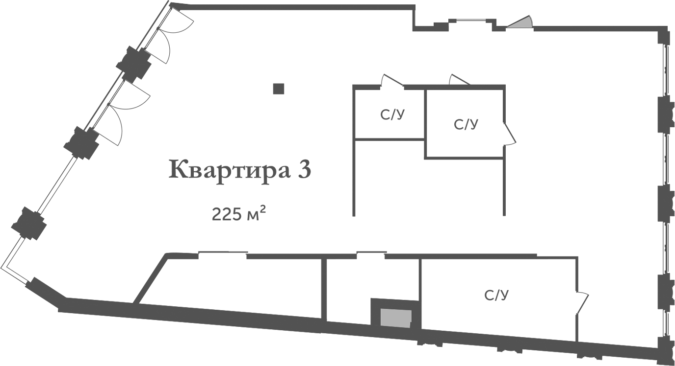 Планировка — Аструм, 1-комн., 225 м²