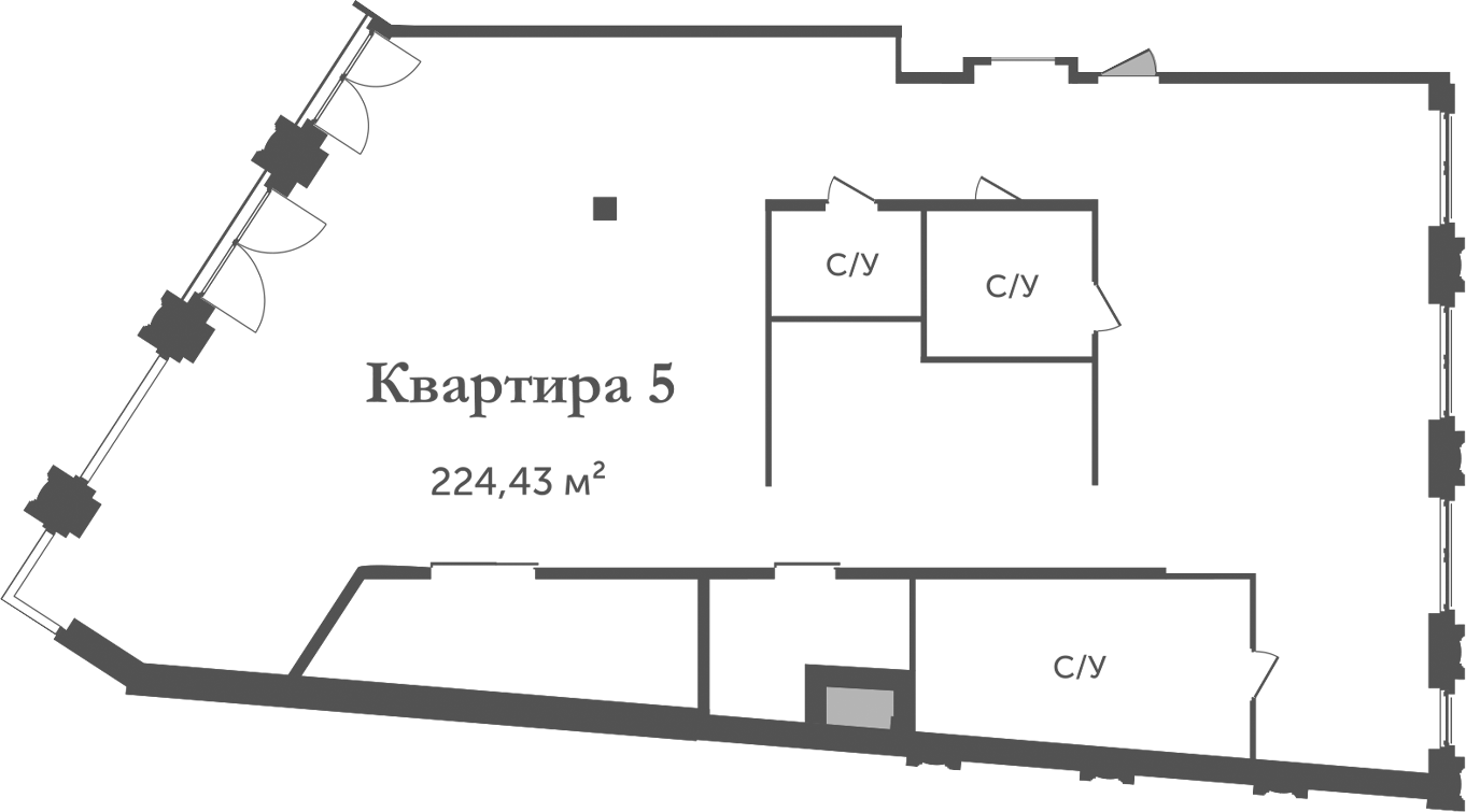 Планировка — Аструм, 1-комн., 224 м²