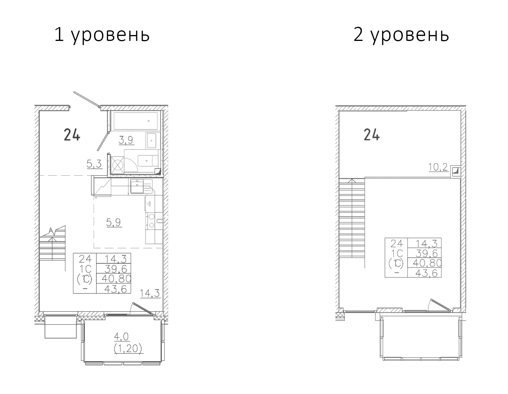 Планировка — Лисино, Студия, 29 м²