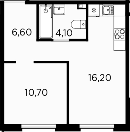 Планировка — PLUS Пулковский, 2-комн., 38 м²