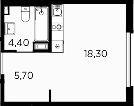 Планировка — PLUS Пулковский, Студия, 28 м²