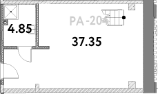 Планировка — МОСКО, 1-комн., 56 м²