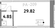Планировка — МОСКО, 1-комн., 48 м²
