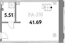 Планировка — МОСКО, 1-комн., 63 м²