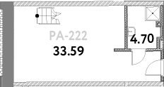 Планировка — МОСКО, 1-комн., 53 м²