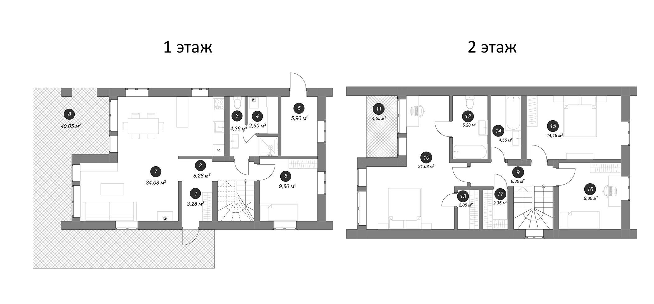 Планировка — Waterline, 4-комн., 153 м²