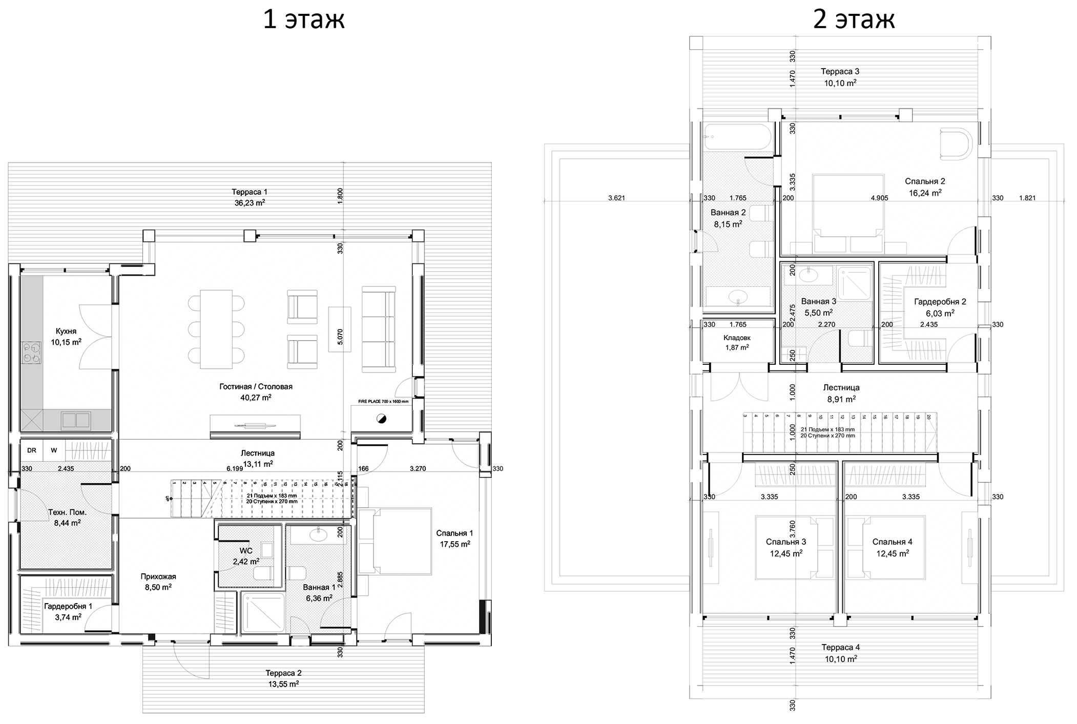 Планировка — Waterline, 5-комн., 180 м²