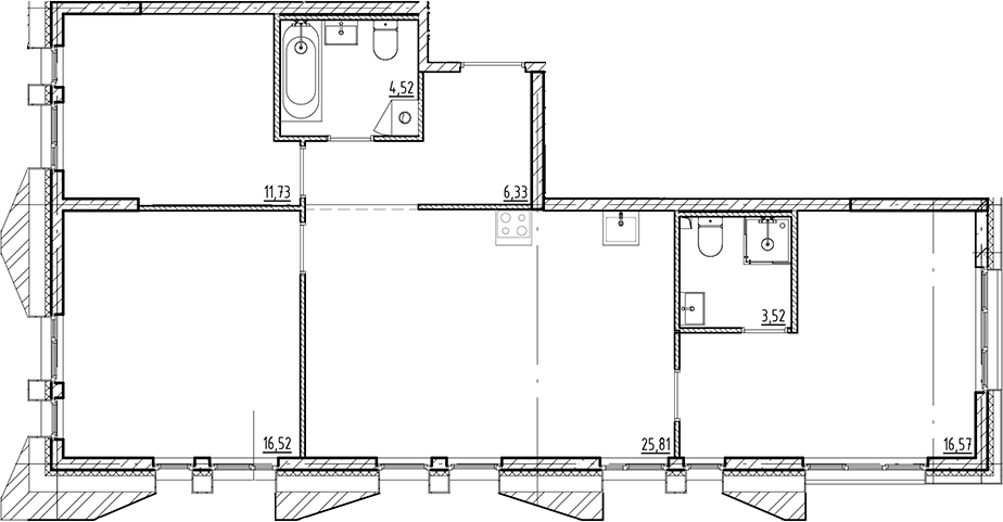 Планировка — Галерная Гавань, 4-комн., 85 м²