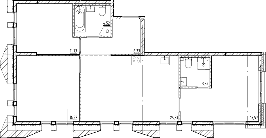 Планировка — Галерная Гавань, 4-комн., 85 м²