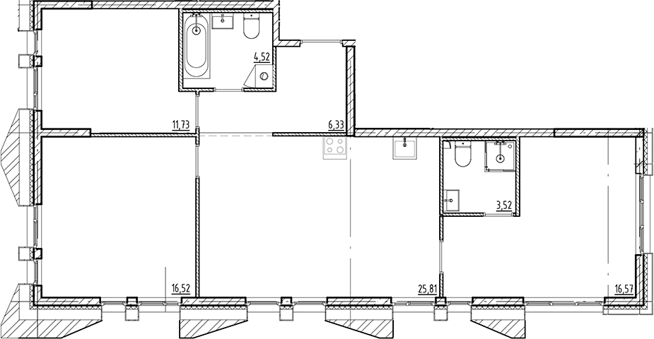 Планировка — Галерная Гавань, 4-комн., 85 м²