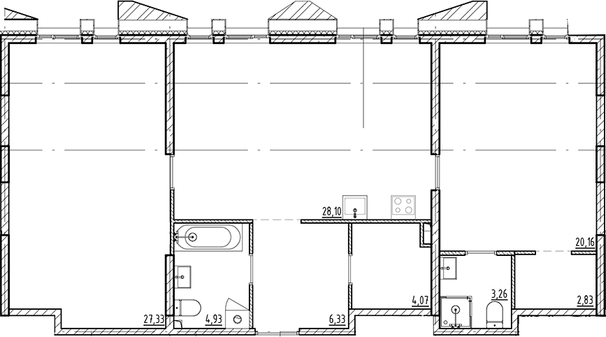 Планировка — Галерная Гавань, 3-комн., 97 м²