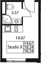 Планировка — Арт Плаза, Студия, 18 м²