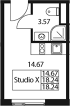 Планировка — Арт Плаза, Студия, 18 м²