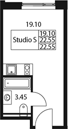 Планировка — Арт Плаза, Студия, 23 м²