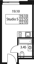 Планировка — Арт Плаза, Студия, 23 м²
