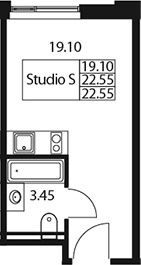 Планировка — Арт Плаза, Студия, 23 м²