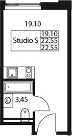 Планировка — Арт Плаза, Студия, 23 м²