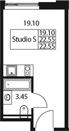 Планировка — Арт Плаза, Студия, 23 м²