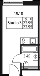 Планировка — Арт Плаза, Студия, 23 м²