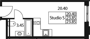 Планировка — Арт Плаза, Студия, 24 м²