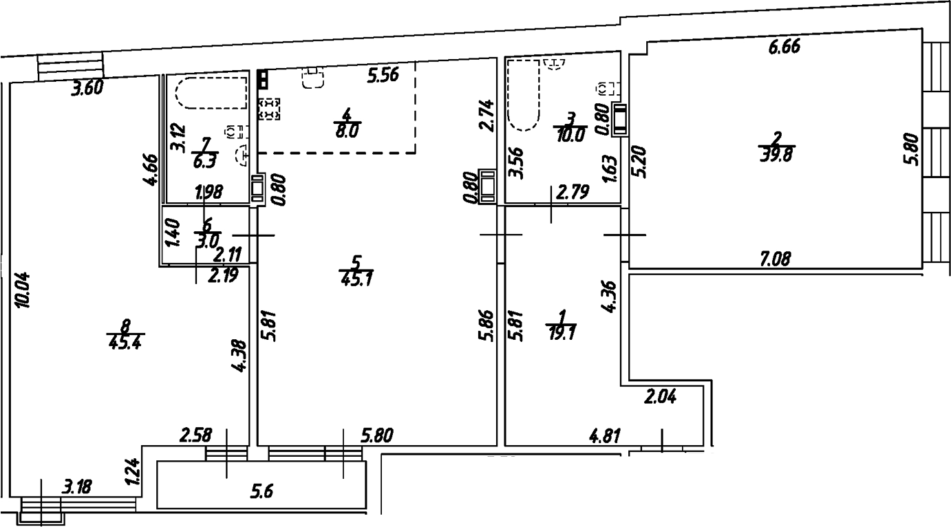 Планировка — Дом на Бронницкой, 3-комн., 177 м²