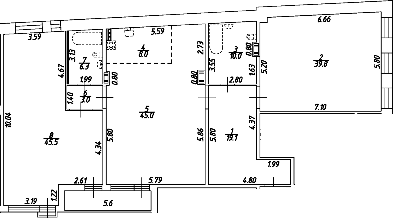 Планировка — Дом на Бронницкой, 3-комн., 177 м²