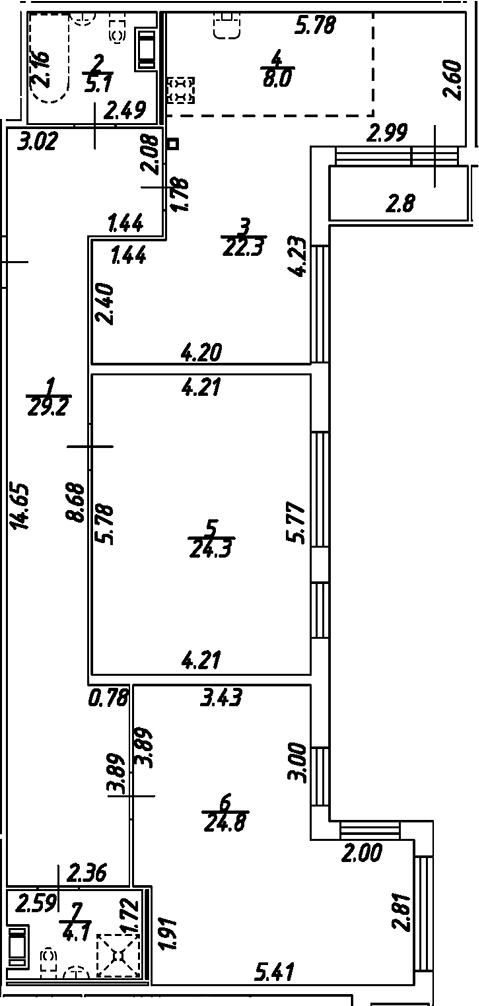 Планировка — Дом на Бронницкой, 3-комн., 118 м²