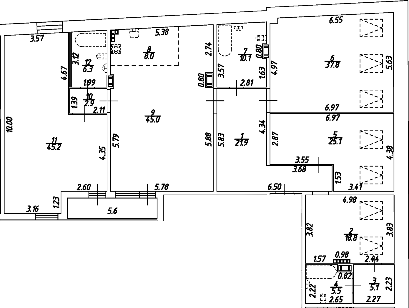 Планировка — Дом на Бронницкой, 5-комн., 232 м²