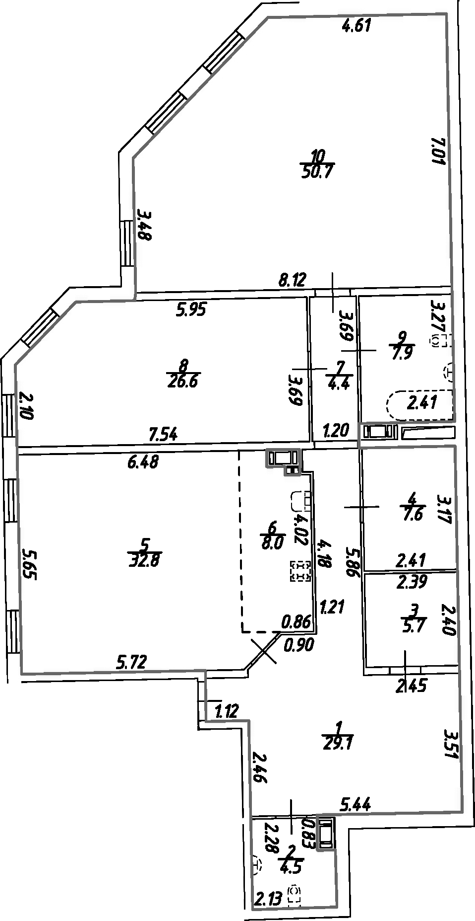 Планировка — Дом на Бронницкой, 3-комн., 177 м²