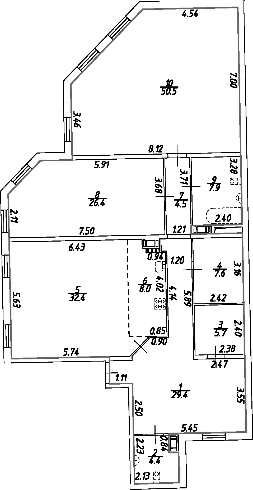 Планировка — Дом на Бронницкой, 3-комн., 177 м²