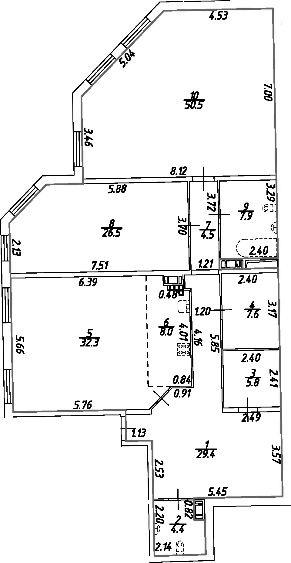Планировка — Дом на Бронницкой, 3-комн., 177 м²