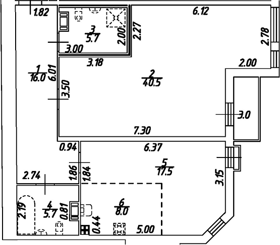 Планировка — Дом на Бронницкой, 2-комн., 93 м²