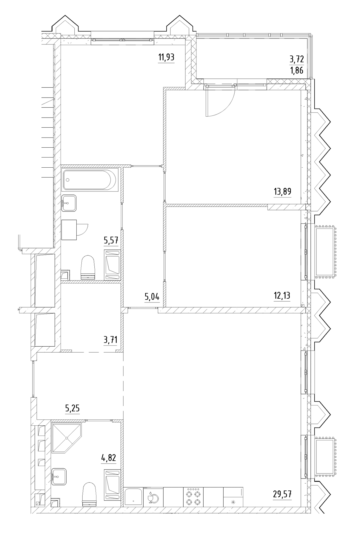 Планировка — RESPECT, 4-комн., 92 м²