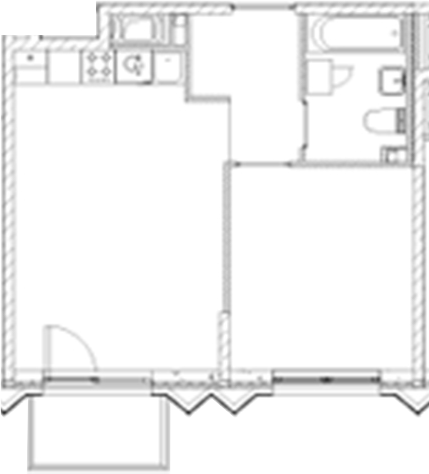 Планировка — RESPECT, 2-комн., 39 м²