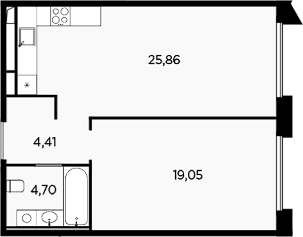 Планировка — Акватория, 2-комн., 54 м²