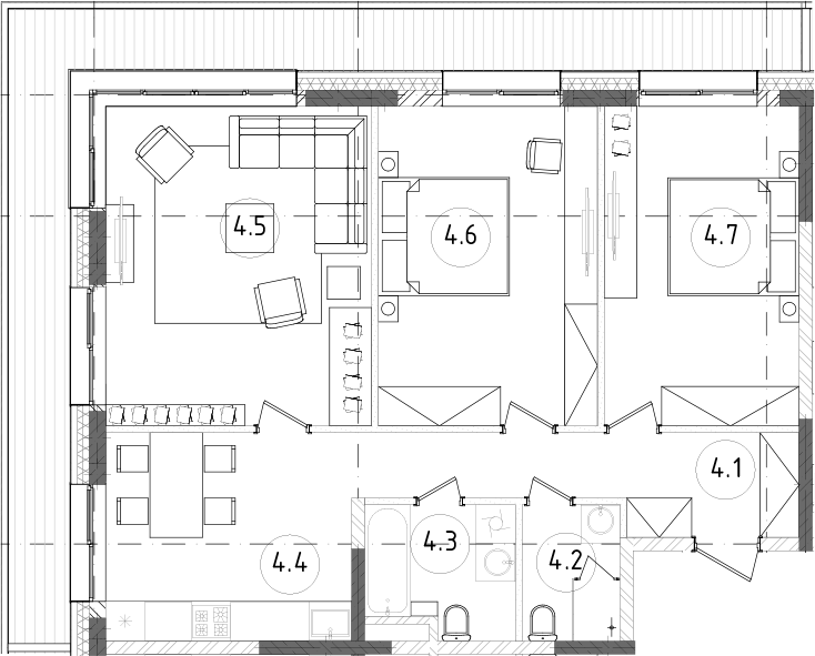 Планировка — Зорге, 9, 3-комн., 81 м²