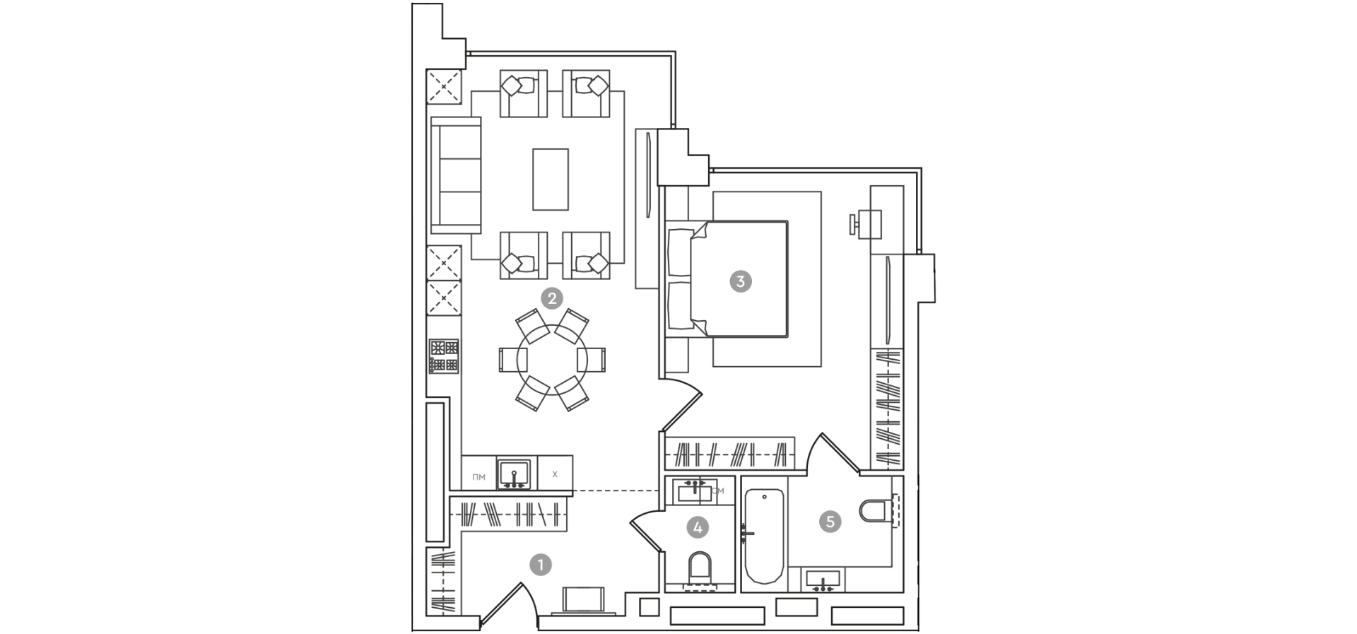 Планировка — RED 7, 2-комн., 65 м²