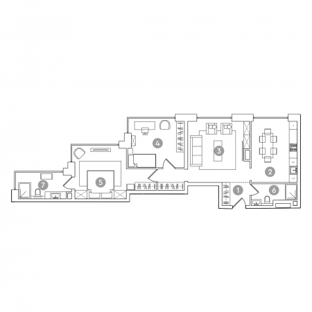 Планировка — RED 7, 3-комн., 89 м²