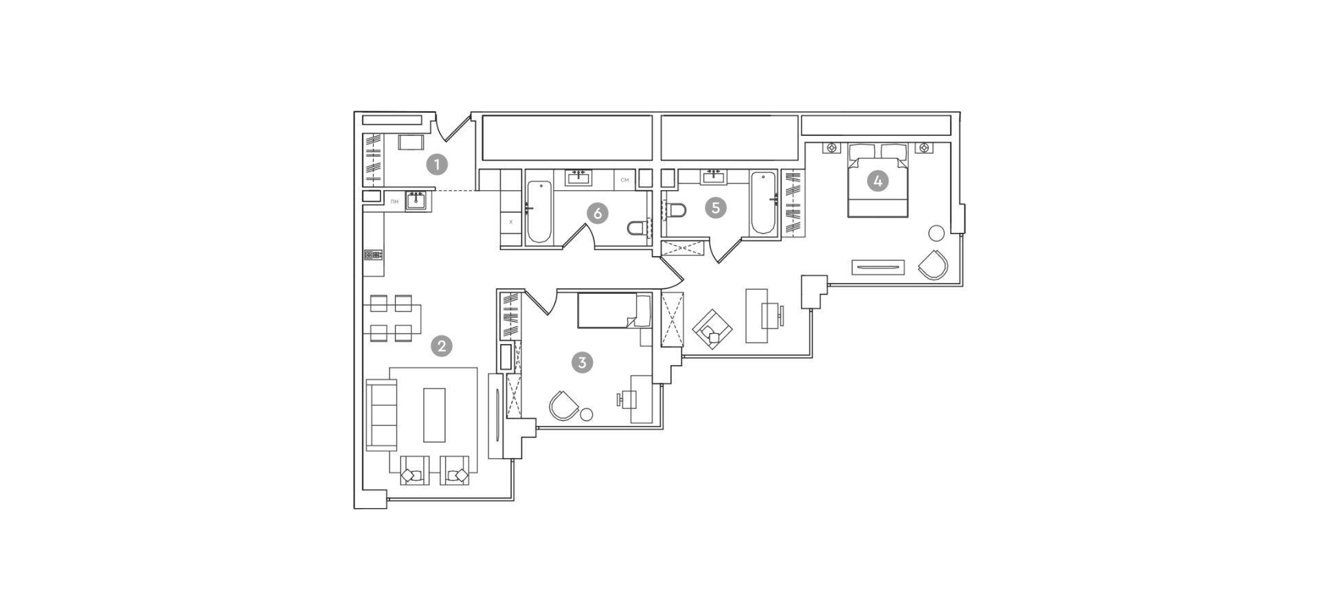 Планировка — RED 7, 3-комн., 103 м²