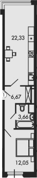Планировка — Городские истории, 2-комн., 45 м²