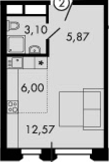 Планировка — Городские истории, Студия, 28 м²