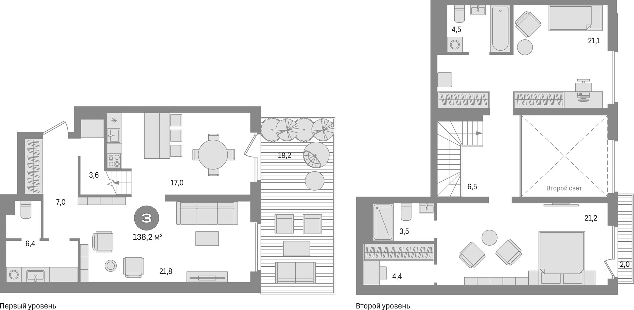 Планировка — Первый квартал, 3-комн., 117 м²