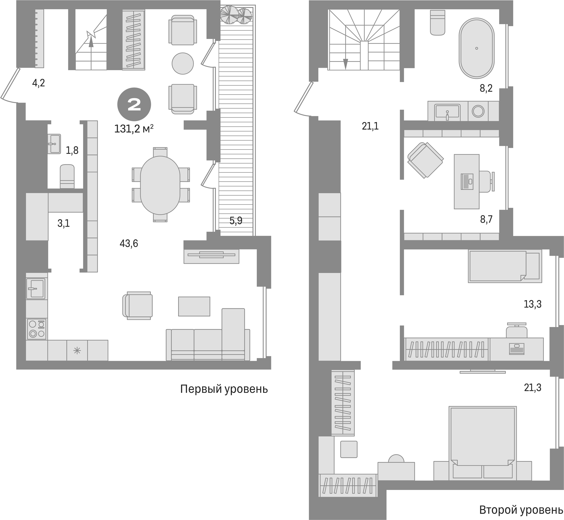 Планировка — Первый квартал, 3-комн., 125 м²